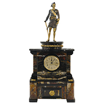 Часы «Ретро» с бронзовой скульптурой (яшма)