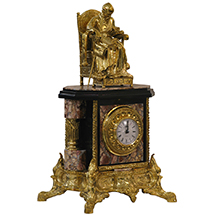 Часы «Иоанн Грозный» (яшма) на прямоугольном подчаснике