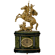 Часы «Георгий Победоносец» (серпентинит) большие, на овальном подчаснике